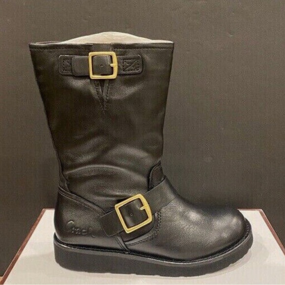 COACH KENNA BLACK LEATHER BOOTS SIZE 8 - Picture 1 of 9